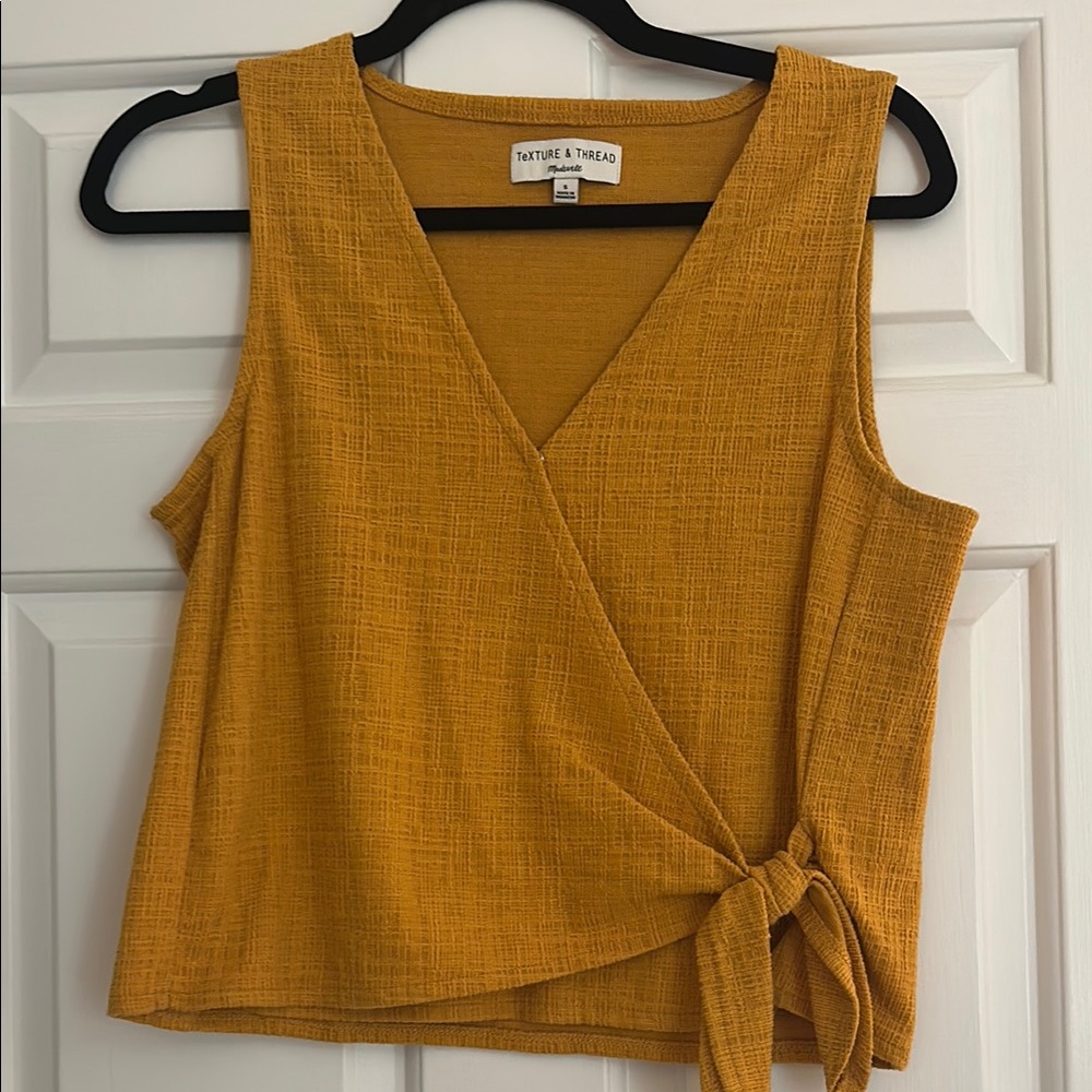 Madewell Mustard Wrap Top - Picture 7 of 8